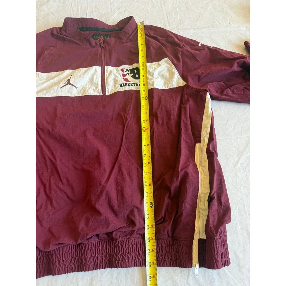 Air Jordan Mens Windbreaker Jacket 2XL Maroon 1/4 Zip Sports Athleisure Training